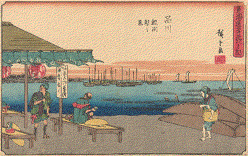 dithered japanese woodblock art